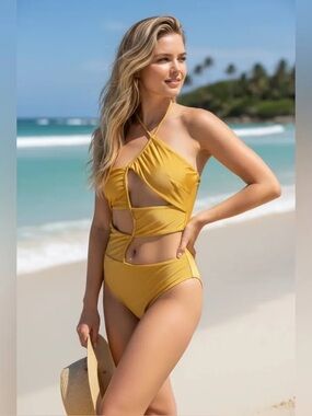 Riot Swim Warm Yellow Biscayne One-Piece Swimsuit